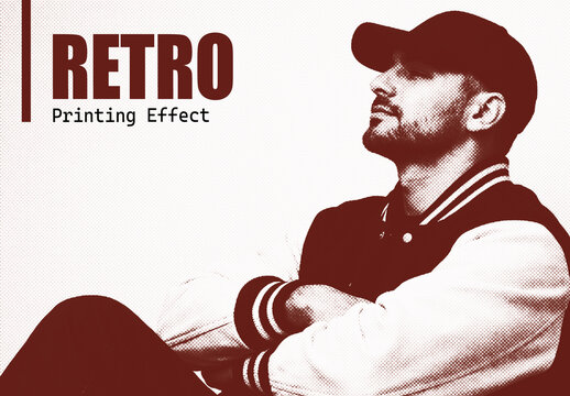 Monochrome Retro Printing Photo Effect