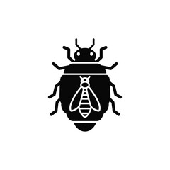 Fototapeta premium Bed bug insect graphic with bee inside symbolizing infestation or parasite problem vector illustration