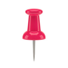 Fototapeta premium Single red pushpin isolated on transparent background