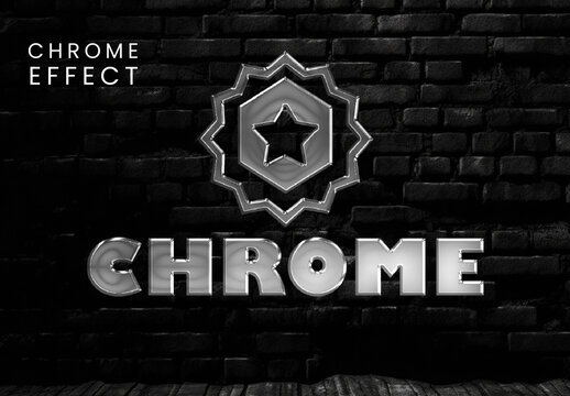 Metallic Chrome Image Effect Mockup