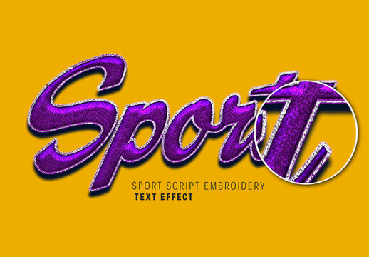 Script Stitched Embroidery Text Effect