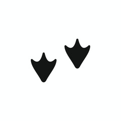 Black duck footprints silhouette vector, webbed bird track icons, minimal animal paw prints trail isolated on white background © rochmuch