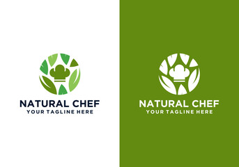 Chef Logo Symbol Icon Brand chef logo template, organic cooking chef logo, green chef logo, chef for healthy diet food logo vector