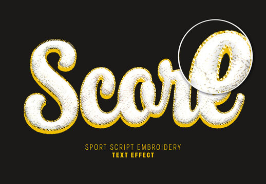 Script Embroidery 3D Text Effect