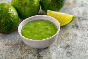 Lime green chili spicy sauce