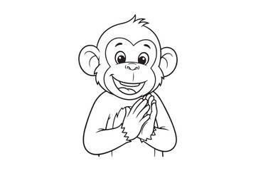 Obraz premium Cute Rabbit Coloring Page Vector | Simple Bunny Outline for Kids & Adults, Rintable Rabbit Coloring Page Vector