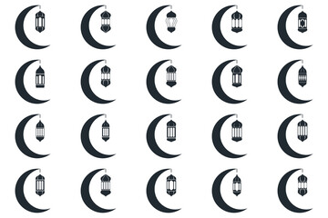 Eid adha and fitr arabic logo, collection set package design eid al fit, eid mubarak