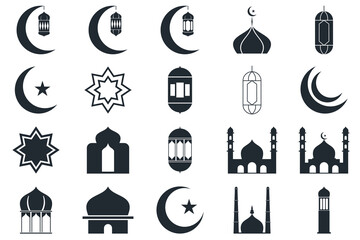 Eid adha and fitr arabic logo, collection set package design eid al fit, eid mubarak