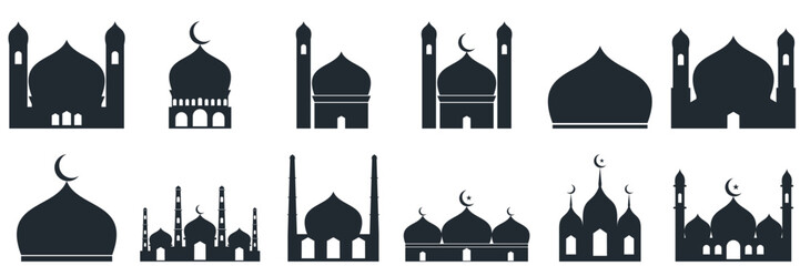 Eid adha and fitr arabic logo, collection set package design eid al fit, eid mubarak