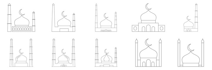 Eid adha and fitr arabic logo, collection set package design eid al fit, eid mubarak