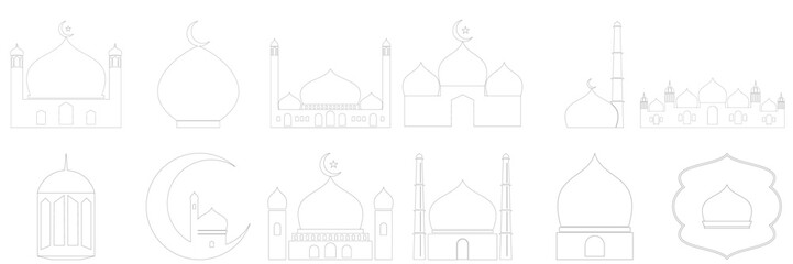 Eid adha and fitr arabic logo, collection set package design eid al fit, eid mubarak
