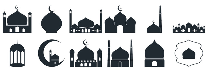 Eid adha and fitr arabic logo, collection set package design eid al fit, eid mubarak