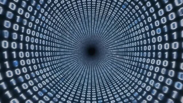 Abstract digital tunnel of binary code representing data streams technology and cyberspace a futuristic concept for innovation cybersecurity and artificial intelligence themes