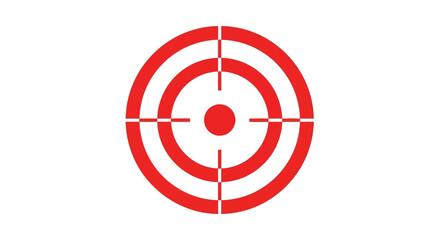 Red target icon with concentric circles on white background
