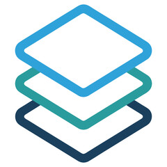 Modern abstract stacked layers vector icon set