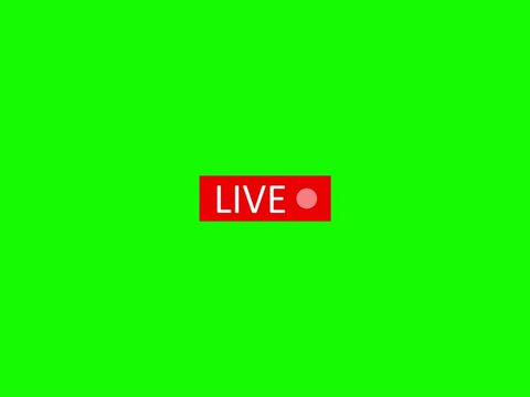 icon live button greenscreen template