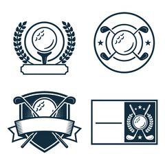 Elegant golf sports badges and emblems collection