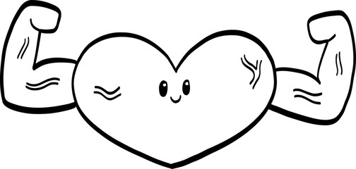 cartoon character strong heart.