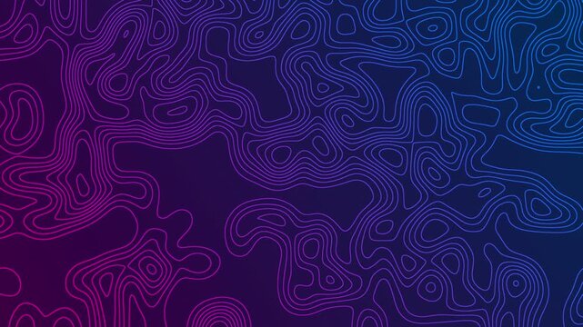 Topographic map with purple and blue gradient, perfect for geography textbooks, infographics, and data visualization projects.