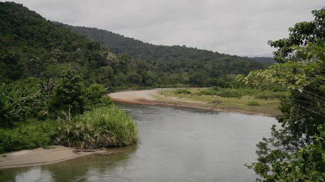 a calm river flowing in the interior of Sulawesi