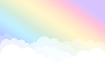 Fototapeta premium beautiful rainbow spectrum dreamy background with cloud design