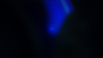 Blue concentric circles on black background