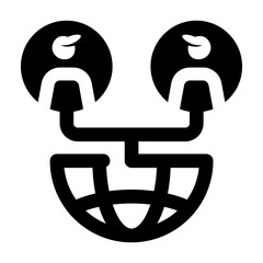 A solid style icon showing worldwide partners