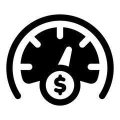 A glyph style icon representing a credit score