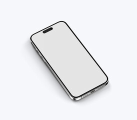 Modern smartphone mockup with empty screen for app presentation