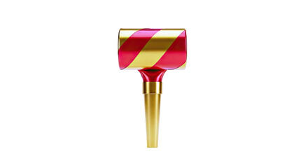 Red and Gold Striped Party Blower