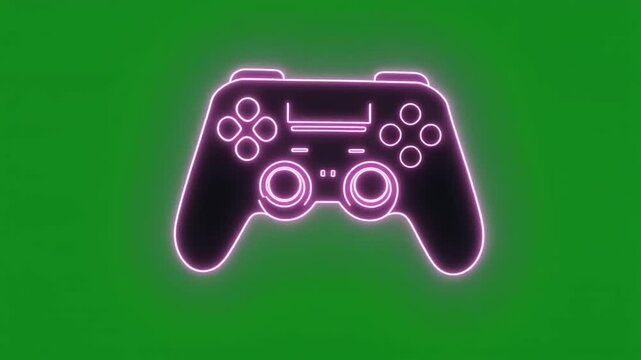 Multiple Wireless Game Controllers Displayed in Repeating Pattern on Bright Green Background with Neon Glow