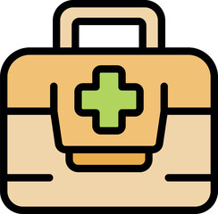 Obraz premium Closed first aid kit with green cross, ready for any medical emergency