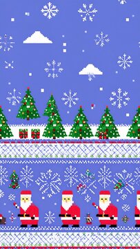 Pixel art Christmas sweater pattern