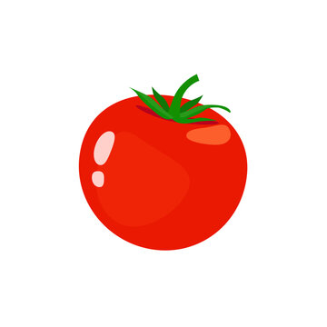 Cherry tomato - flat vector illustration, fresh vegetable icon