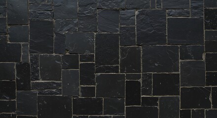 Black Stone Tile Mosaic Texture Background