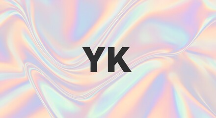 Abstract Iridescent Background with YK Initials