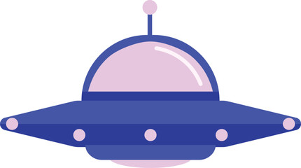 Purple UFO Flying Saucer Illustration