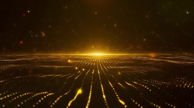 Starry Night with Radiant Glow, Yellow Dot Halo, and Depth in Dark Brown Celestial Background