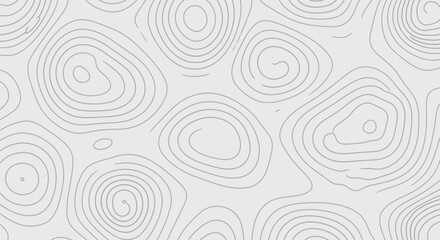 Abstract topographic map pattern with concentric contour lines on a light gray background. © Alule