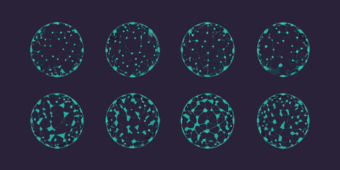 A sequence of eight oval shapes depicting evolving cellular structures