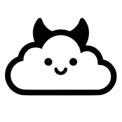 Cute devil cloud silhouette