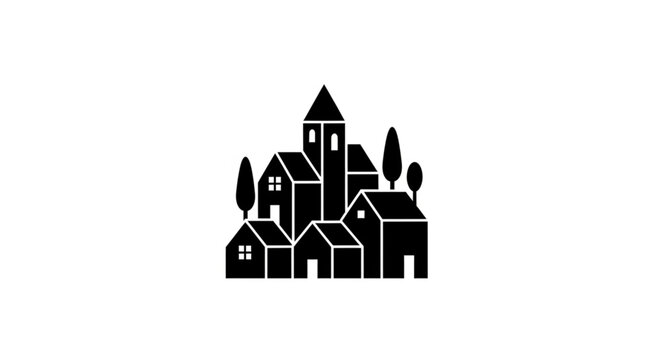 vector illustration of a village