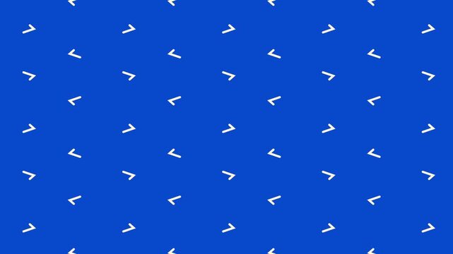 Minimalist Geometric Pattern Seamless Loop Yellow Angle Brackets on Royal Blue Background