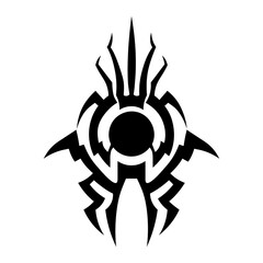 Modern Geometric Omega Sigil Tattoo Design with Abstract Sharp Edges 