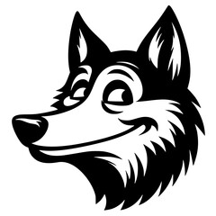 Funny wolf portrait silhouette