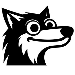 Funny wolf portrait silhouette