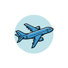 Fototapeta premium Airplane in flight depicted in a simple illustration, conveying travel and aviation themes from a straightforward viewpoint