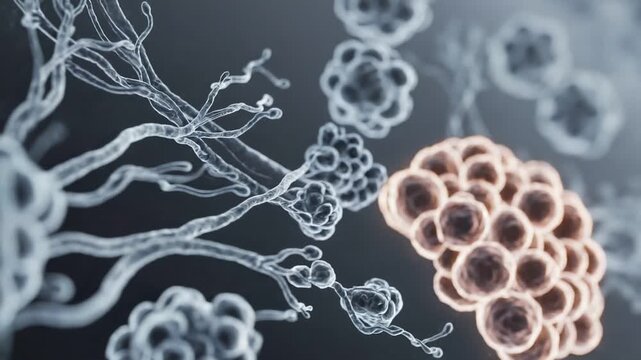 Microscopic Stem Cells Differentiating in Slow Motion