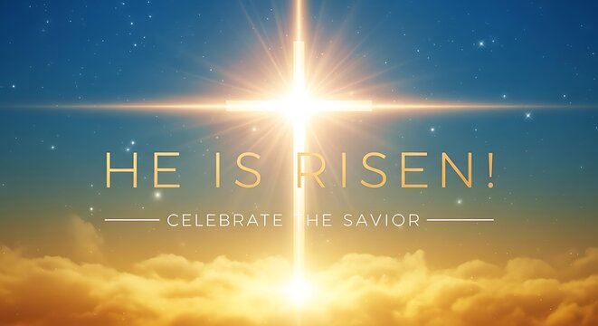 Easter sunday celebration he is risen christian resurrection hope