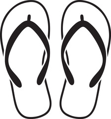 A pair of black and white flip flops with a simple and classic design.